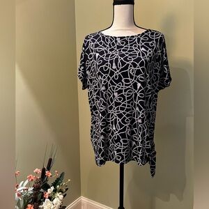 EUC Michael Kors Blouse, Size L, Navy and white, nautical print